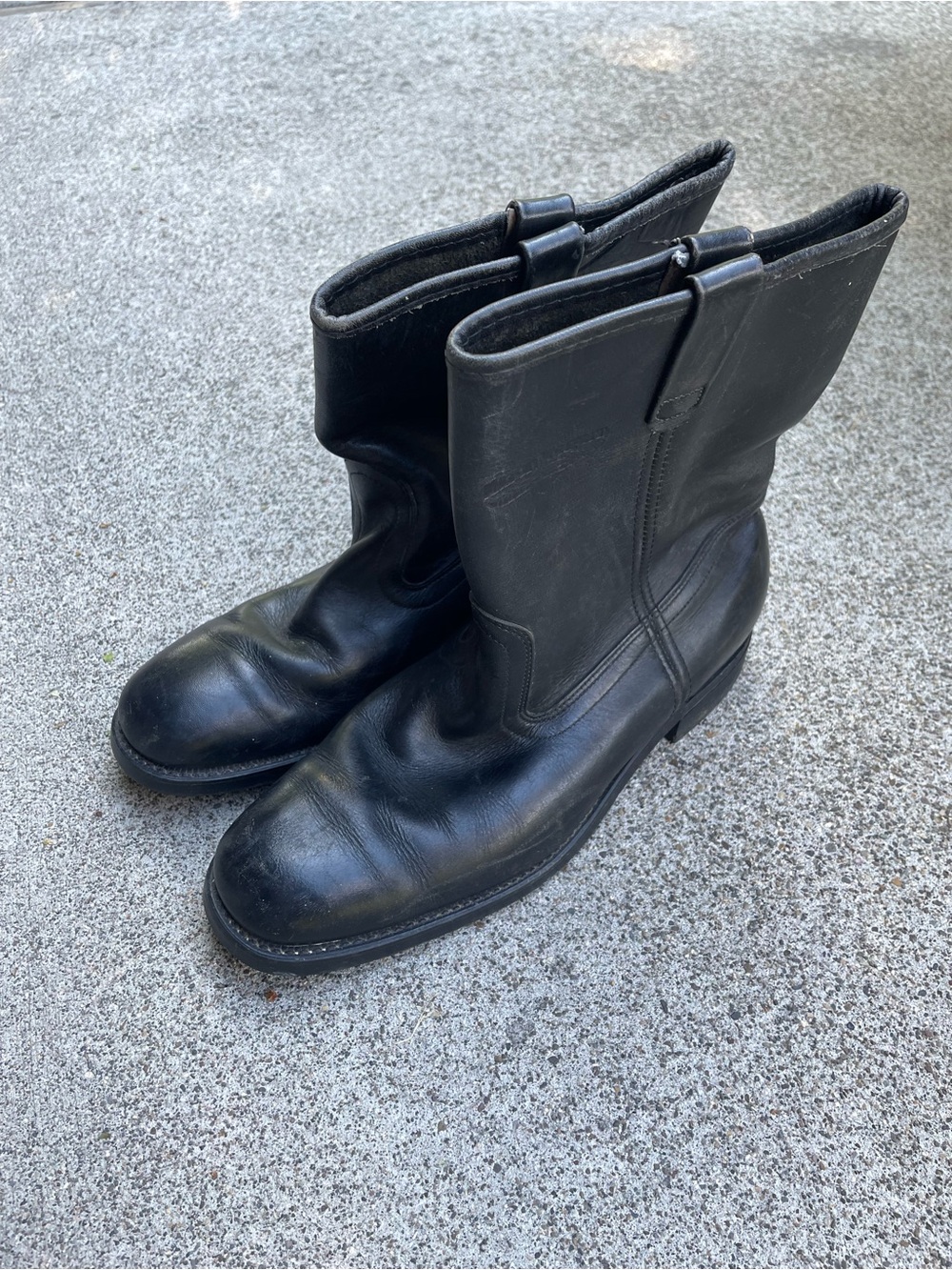 Mason Western Black Leather Mens Boots Size 9 B Cowboy Riding Vibram Sole